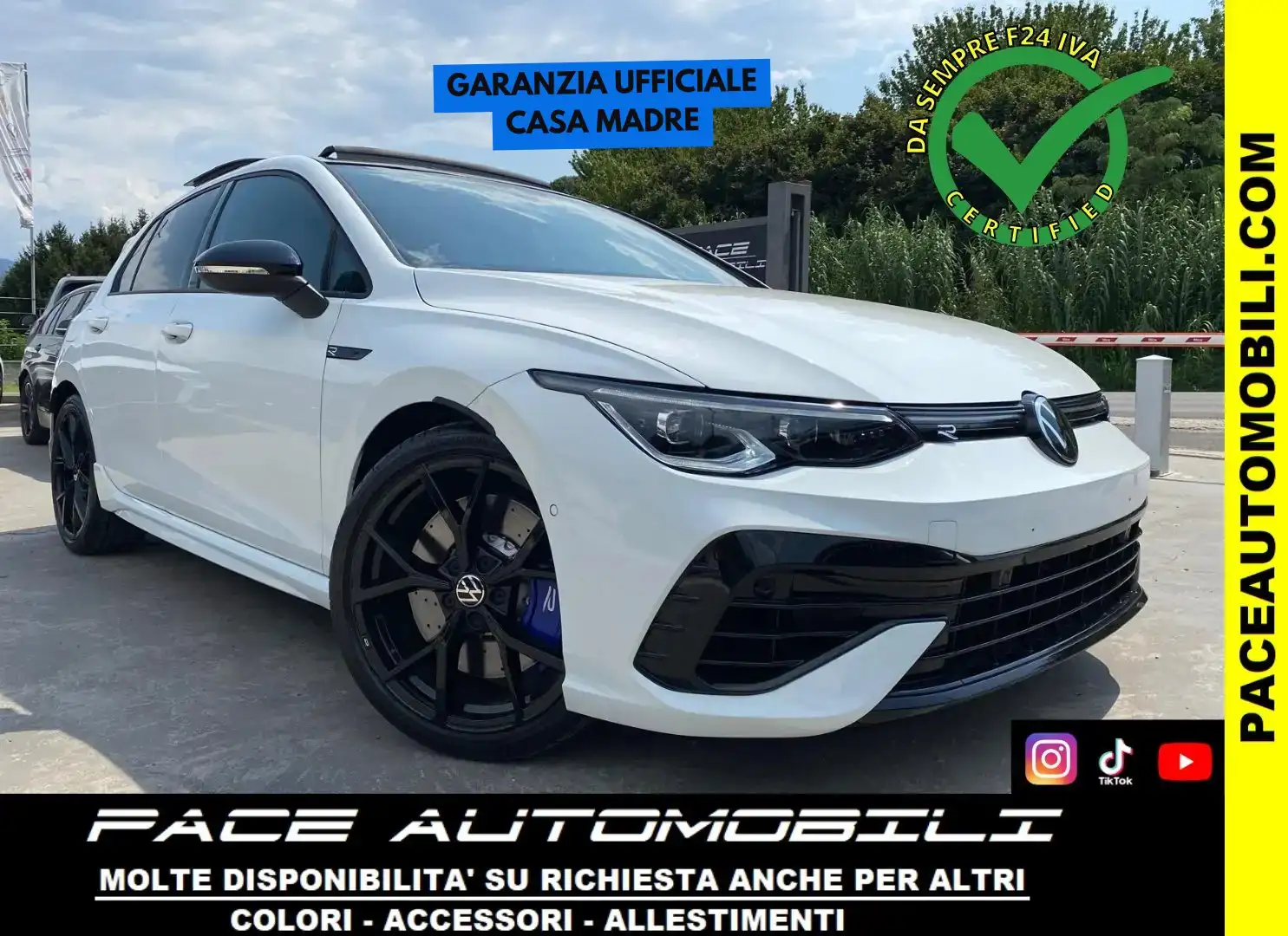 Volkswagen Golf R VIII 8 4MOTION TETTO PERFORMANCE PELLE IQ KAMERA Bianco - 1