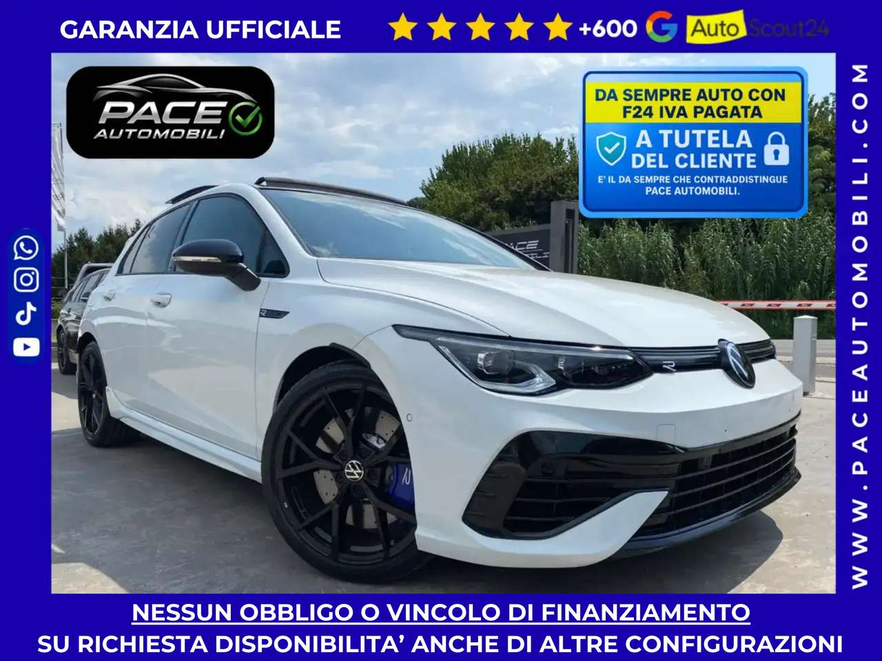 Volkswagen Golf R VIII 8 4MOTION TETTO PERFORMANCE PELLE IQ KAMERA