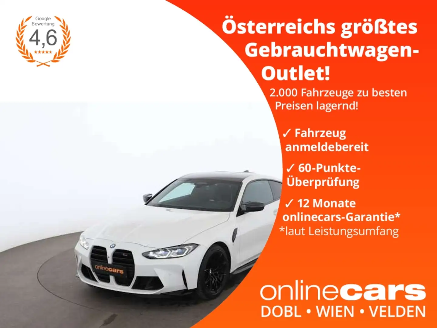 BMW M4 Competition Aut LASER HEAD-UP 360-CAM RADAR Biały - 1