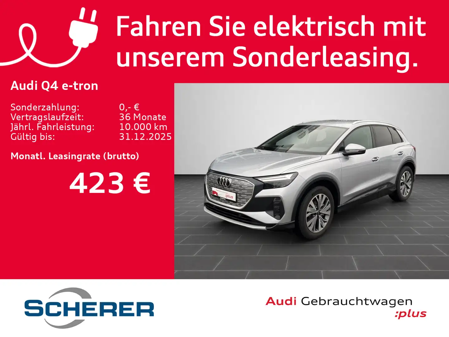 Audi Q4 e-tron 45 advanced LED NAVI+ EPH+ AHK GRA Silber - 1