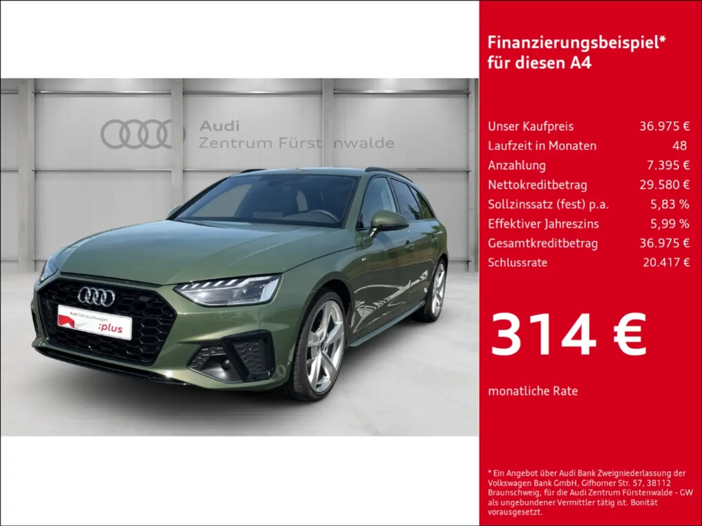 Audi A4 Avant 35 TFSI S-tronic S line Navi Leder Digitales Grün - 1