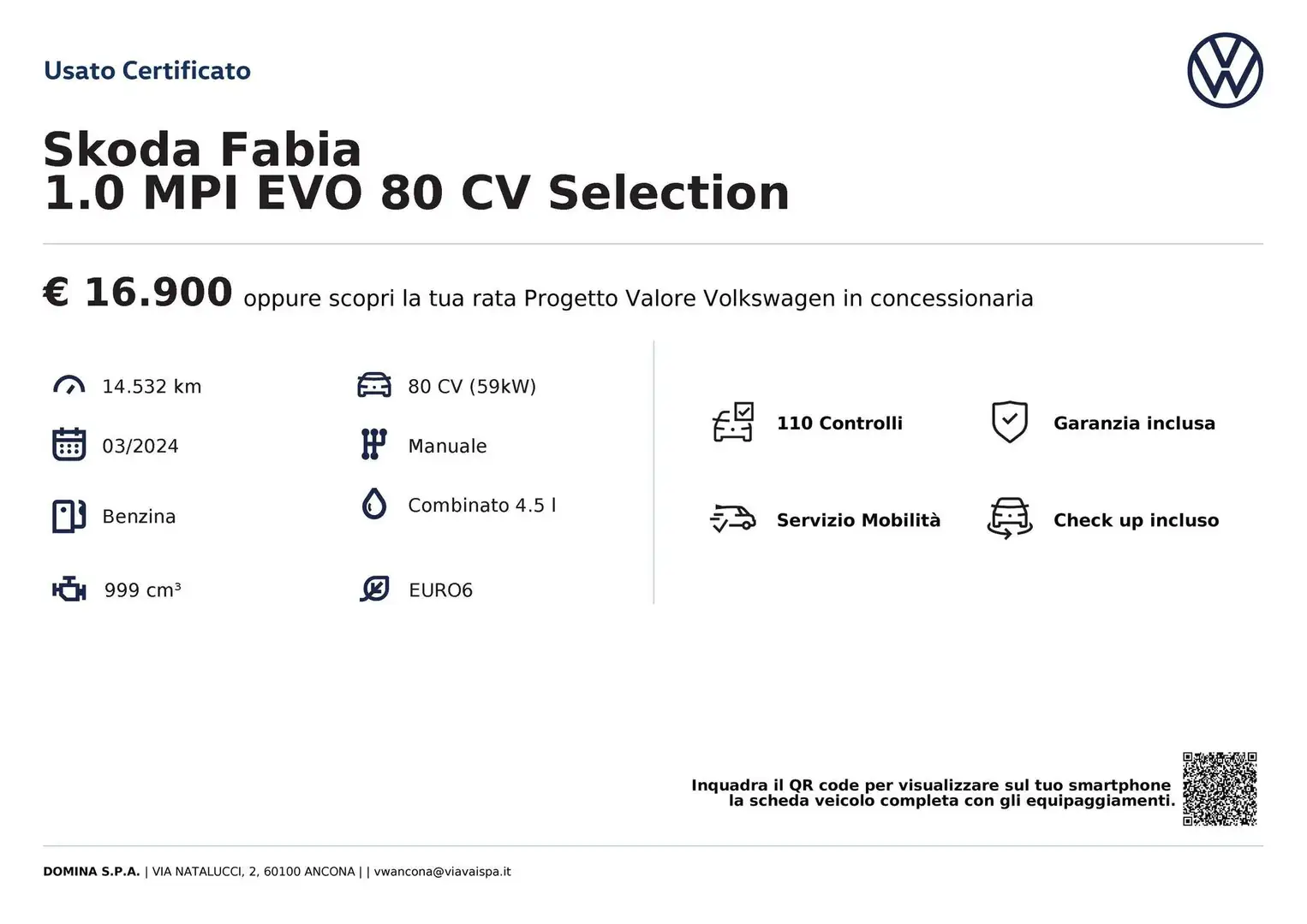 Skoda Fabia 1.0 MPI EVO 80 CV Selection Argento - 2