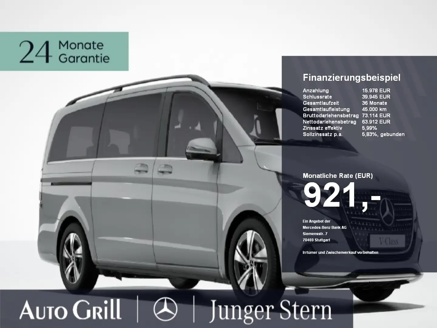 Mercedes-Benz V 300 d lang MOPF AHK 360Kamera Distronic SitzKli Grijs - 1