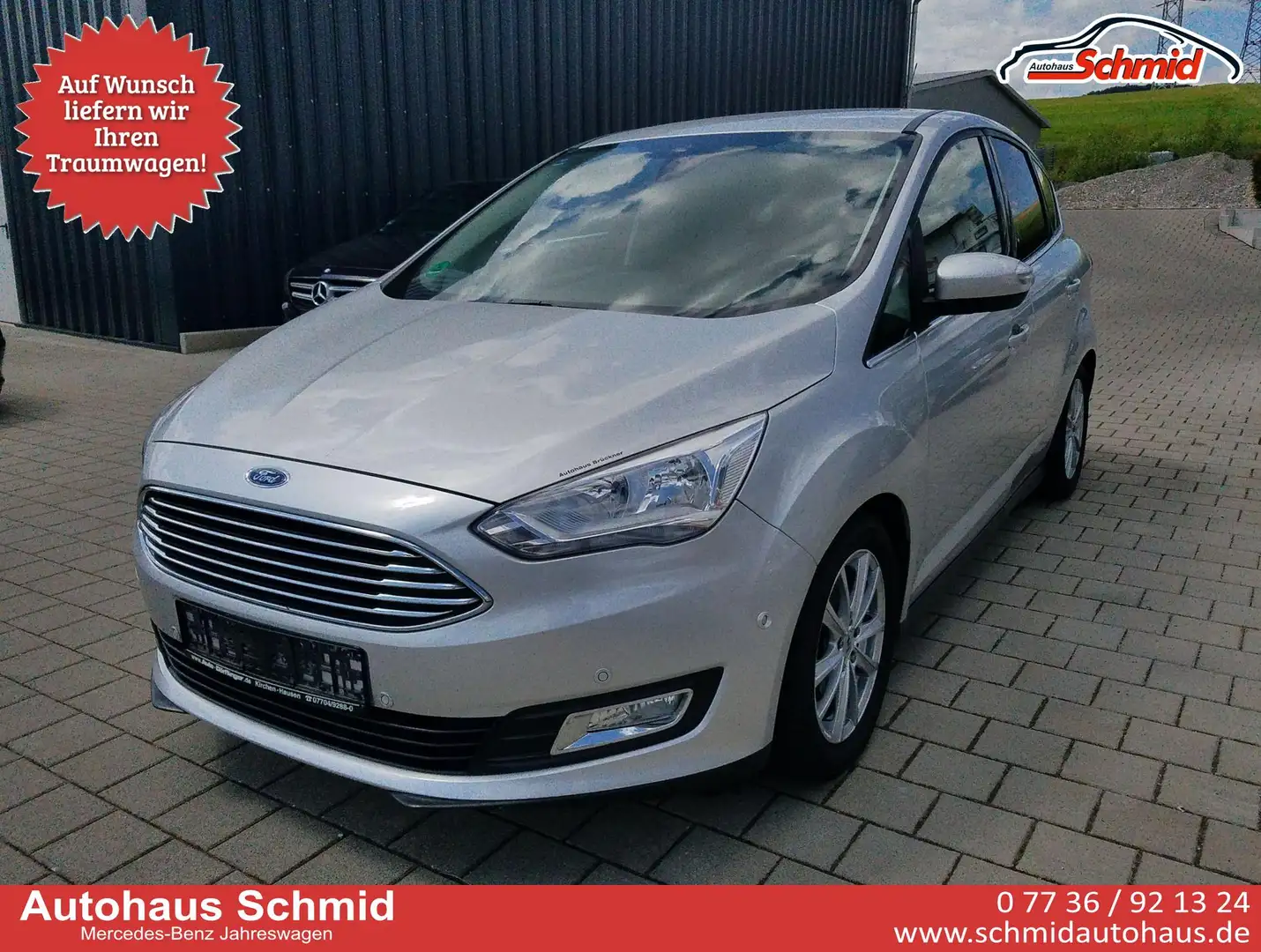 Ford C-Max 1.0 EcoBoost, Titanium, SHZ, Klima, Navi, 8 fac... Zilver - 1
