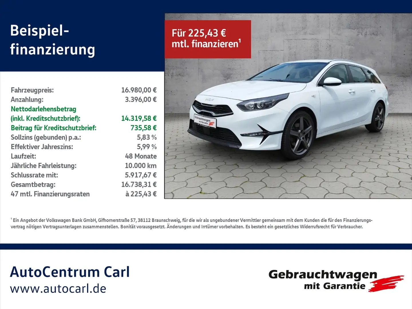 Kia Ceed SW / cee'd SW Vision 1.5TGDI Nav/SHZ/RFK/GRA/Carplay/2-Zonen KL Blanc - 1