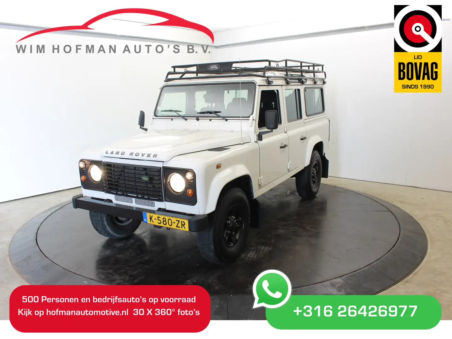 Land Rover Defender 2.4 TD 110 SW E 7 P 1é eigenaar Youngtimer Topstaa Wit - 1