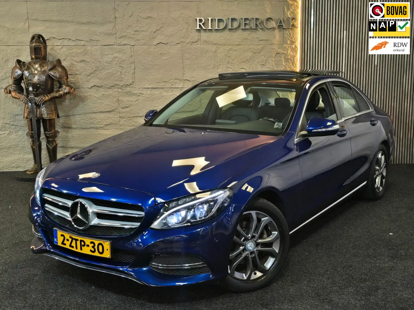 Mercedes-Benz C 180 Ambition AMG|GARANTIE|PANO|1E EIG|NAP|AUTOMAAT|STO plava - 1