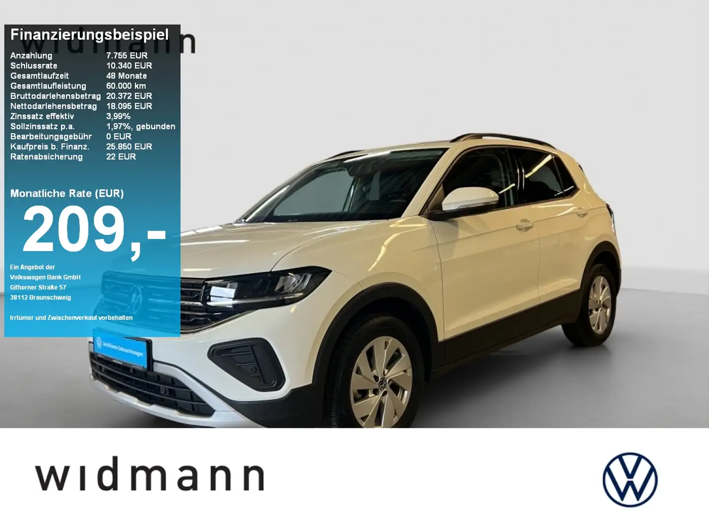 Volkswagen T-Cross 1.0 TSI 115 PS DSG ACC LED App Connect Weiß - 1