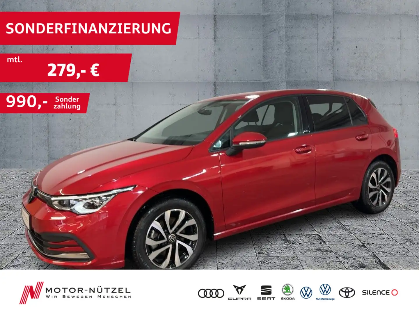 Volkswagen Golf VIII 2.0 TDI DSG ACTIVE MATRIX+NAVI+ACC+RFK Rot - 1