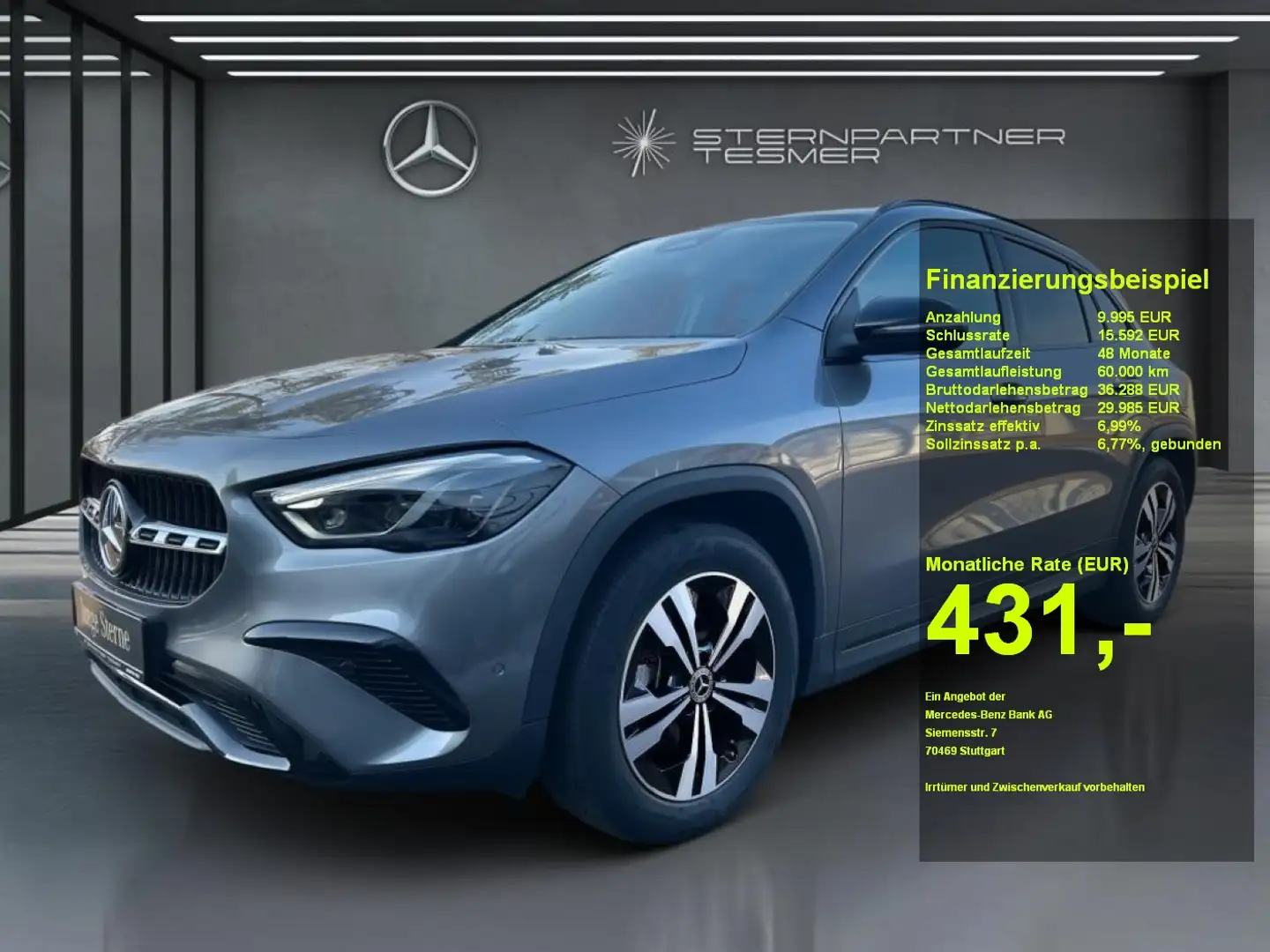 Mercedes-Benz GLA 200 d Progresssive+Night+AHK+MBeam+KeylessGo Grau - 1