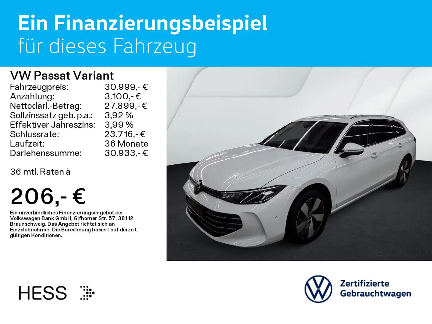 Volkswagen Passat Variant 1.5 eTSI DSG BUSINESS*LED*AHK*KAM Blanco - 2