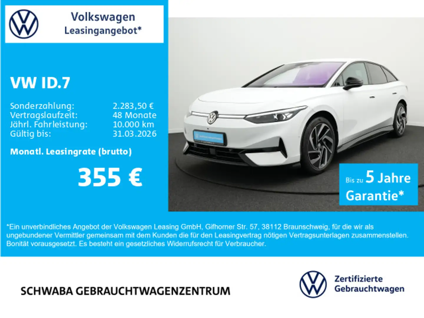 Volkswagen ID.7 Pro 8-fach *Wärmep.*ACC*AHK*MATRIX*HdUp*20* Blanc - 1