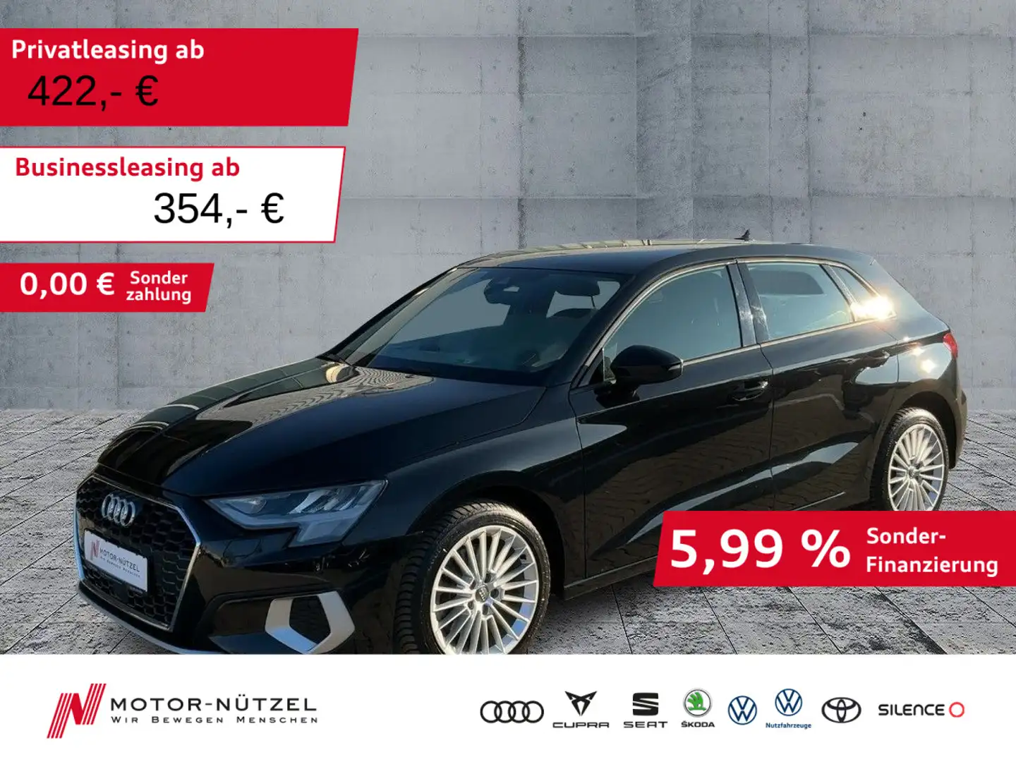 Audi A3 35 TFSI S-TR ADVANCED LED+NAVI+ACC Schwarz - 1