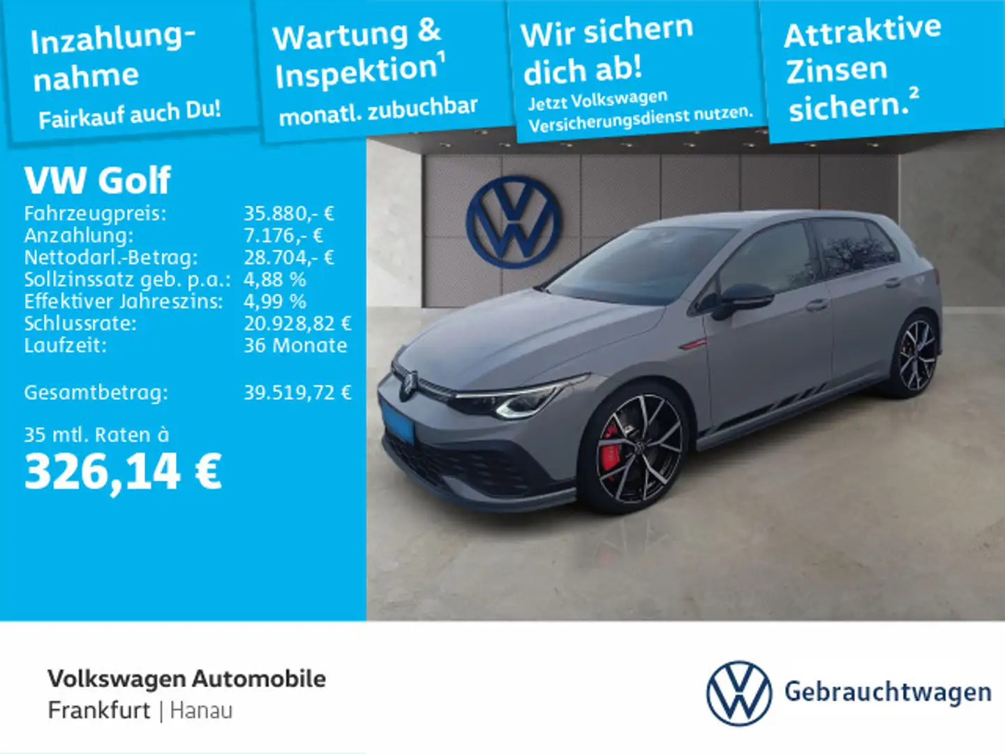 Volkswagen Golf GTI Golf VIII 2.0 TSI DSG GTI Clubsport Navi IQ.LIGH Grau - 1