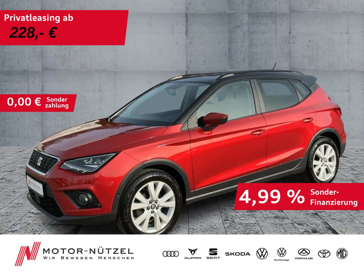 SEAT Arona 1.0 TSI STYLE LED+ACC+NAVI+SHZ+RFK+PLA+DAB Rot - 1