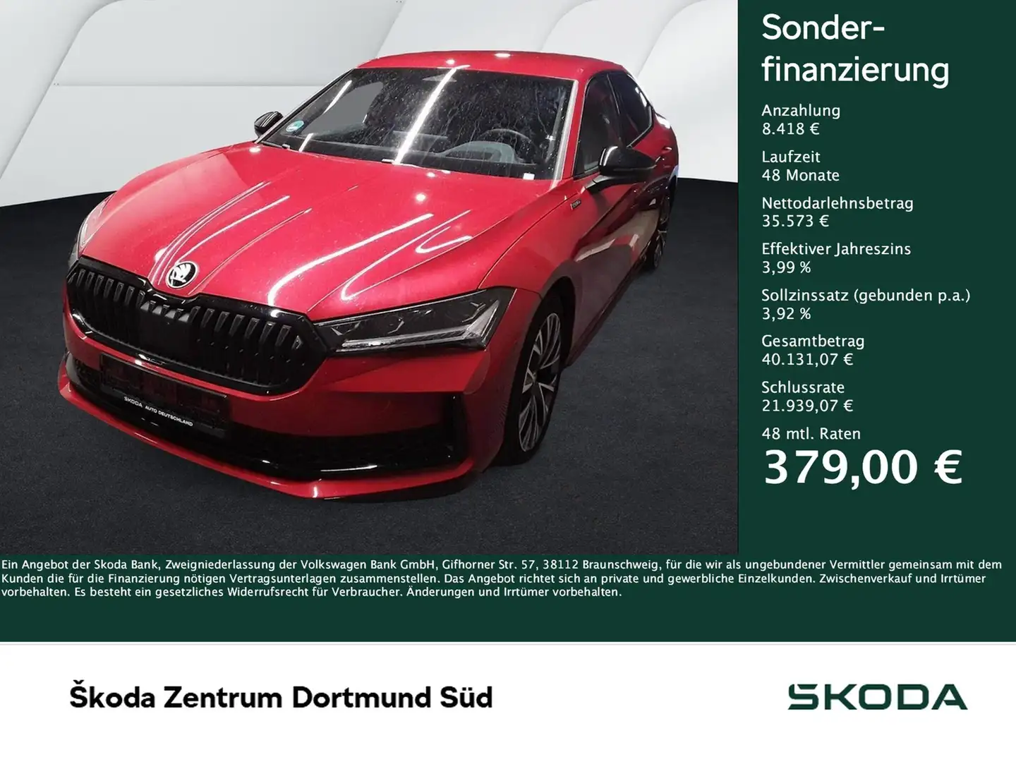 Skoda Superb 2.0 SPORTLINE HEADUP 360CAM ACC LM19 NAVI Czerwony - 1