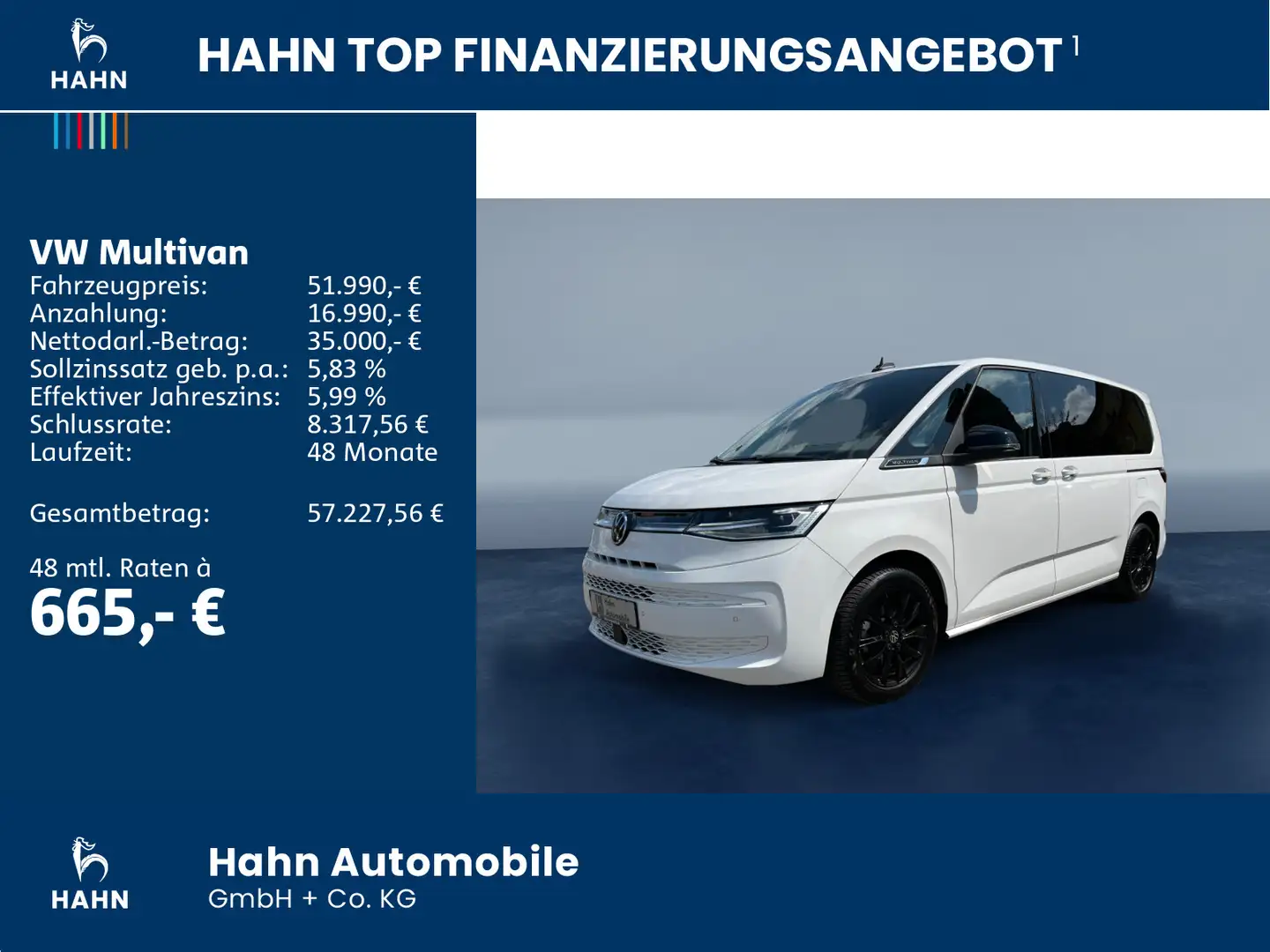 Volkswagen T7 Multivan T7 Multivan 2.0TDI Life Pano AHK CAM LED ACC STH Weiß - 2