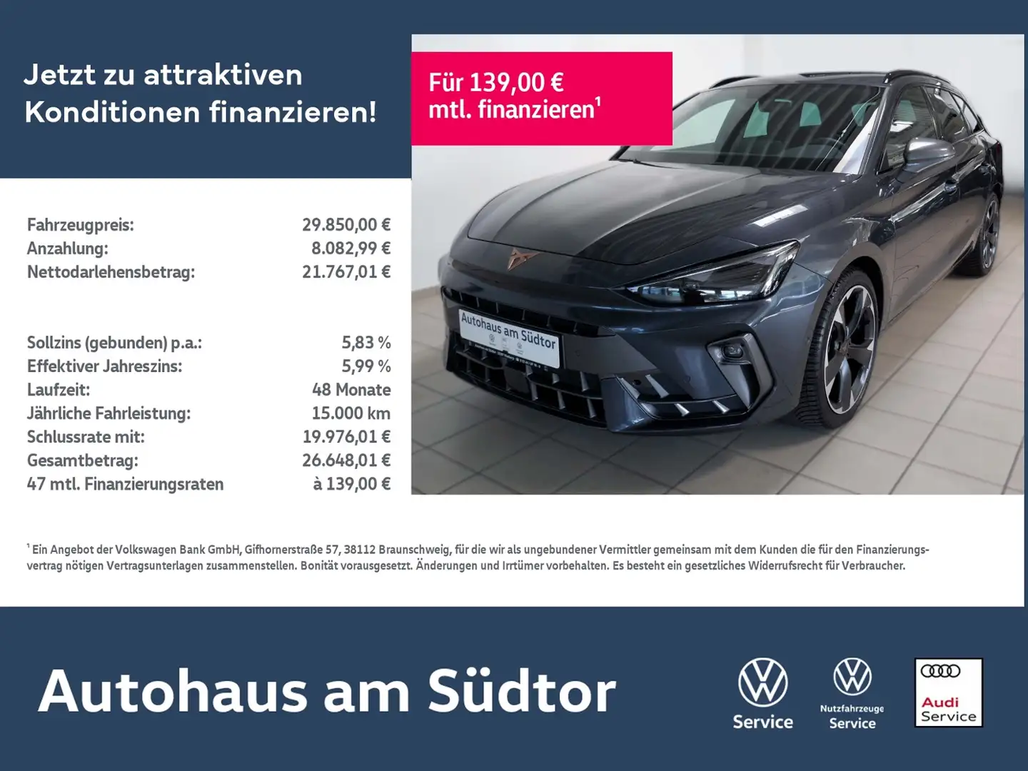 CUPRA Leon SP 1.5 eTSI | LED RFK ACC Navi Grau - 1