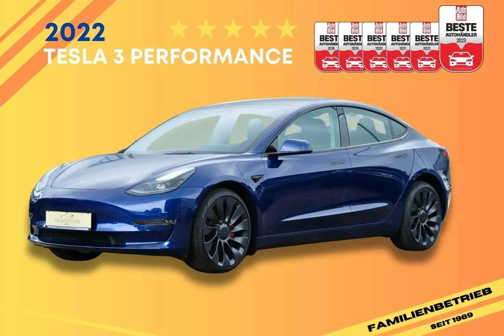 Tesla Model 3 Performance Dual AWD Premium Audio KW Fahrwerk Blauw - 1