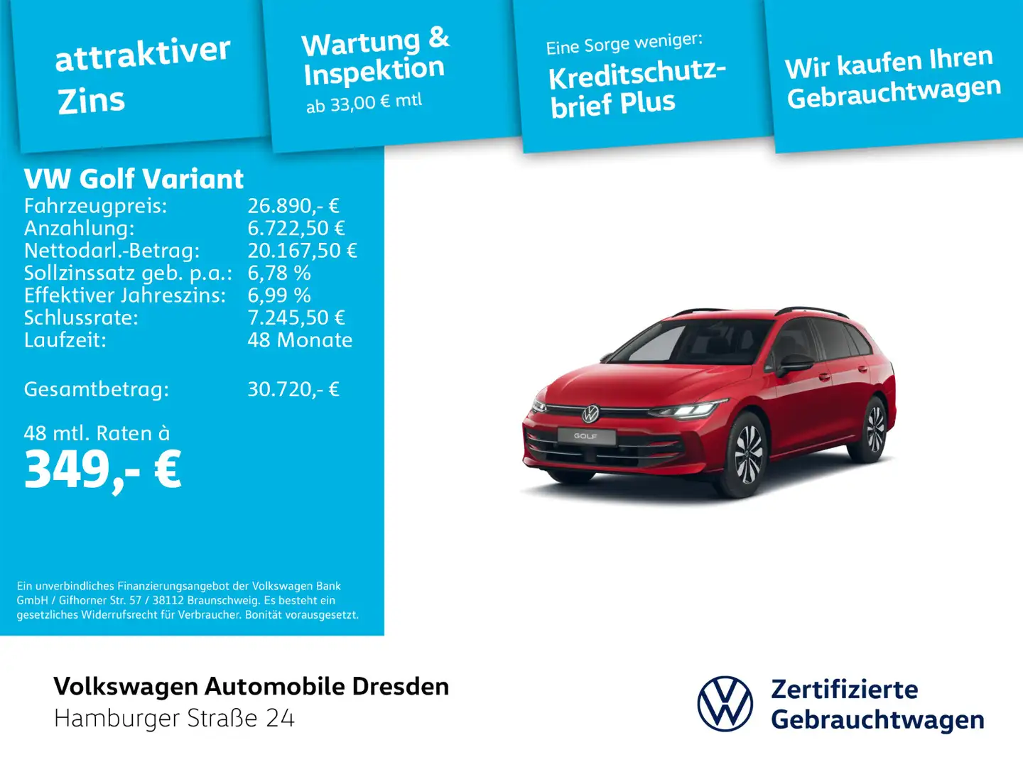 Volkswagen Golf Variant Goal 1.5 TSI Rouge - 1