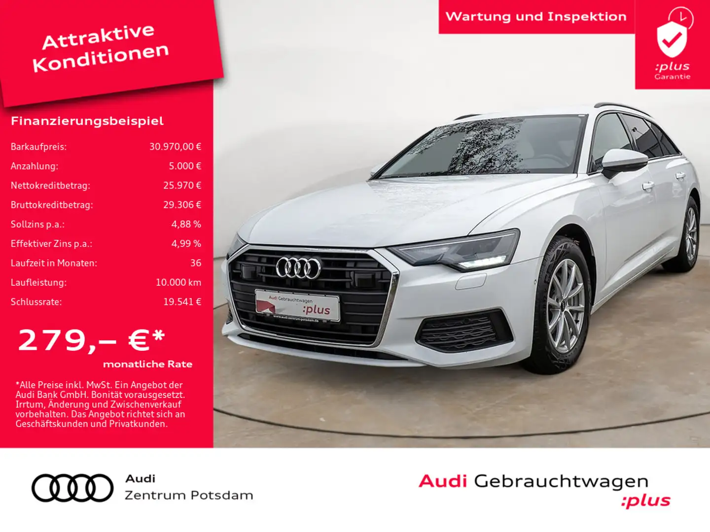 Audi A6 Avant 35 TDI LED NAVI ACC RFK SHZ LEDER Blanc - 1