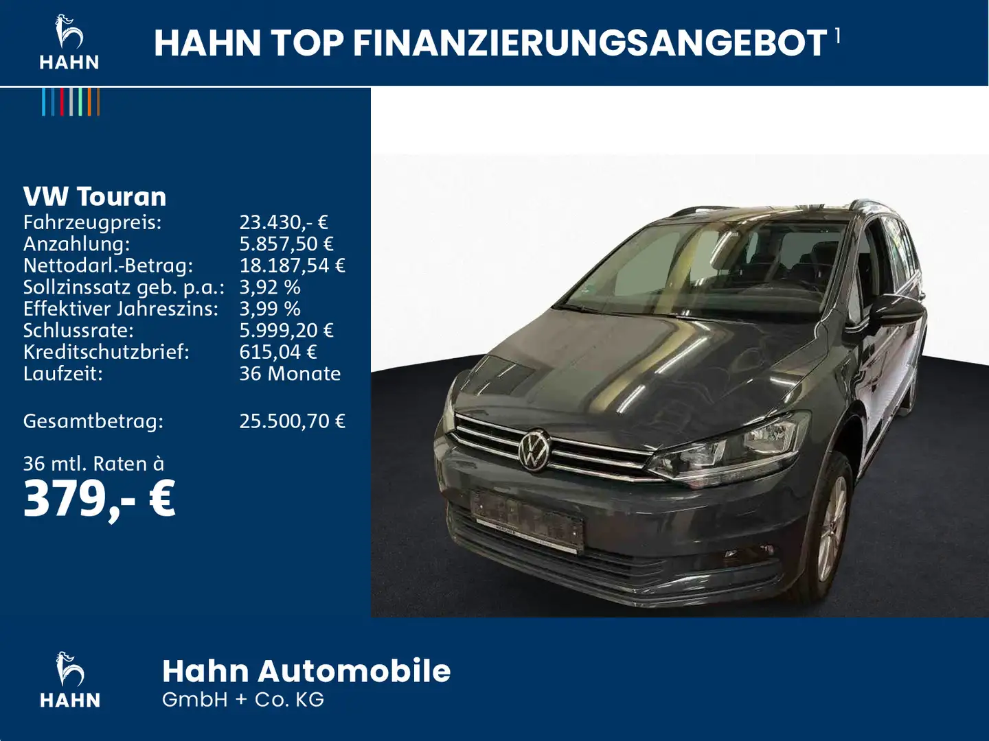 Volkswagen Touran 2.0TDI DSG Comfortline Navi AHK ACC CAM Gris - 2