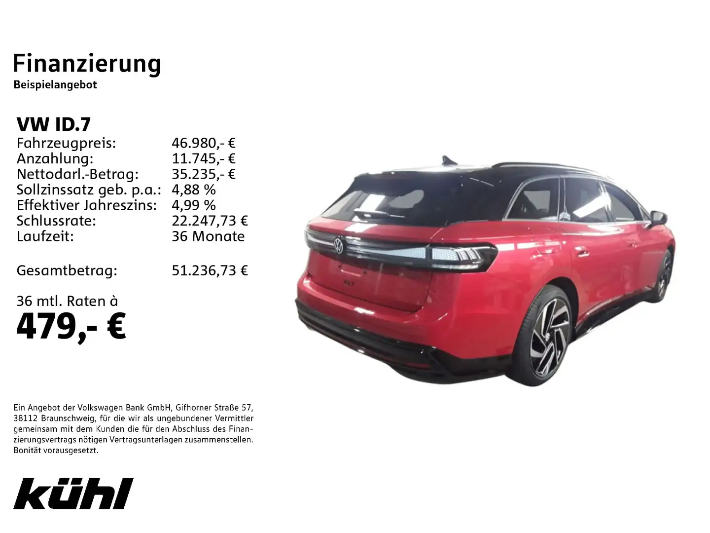 Volkswagen ID.7 Tourer Pro IQ.Light/ACC/HuD/360°/App/Navi/A Rot - 2