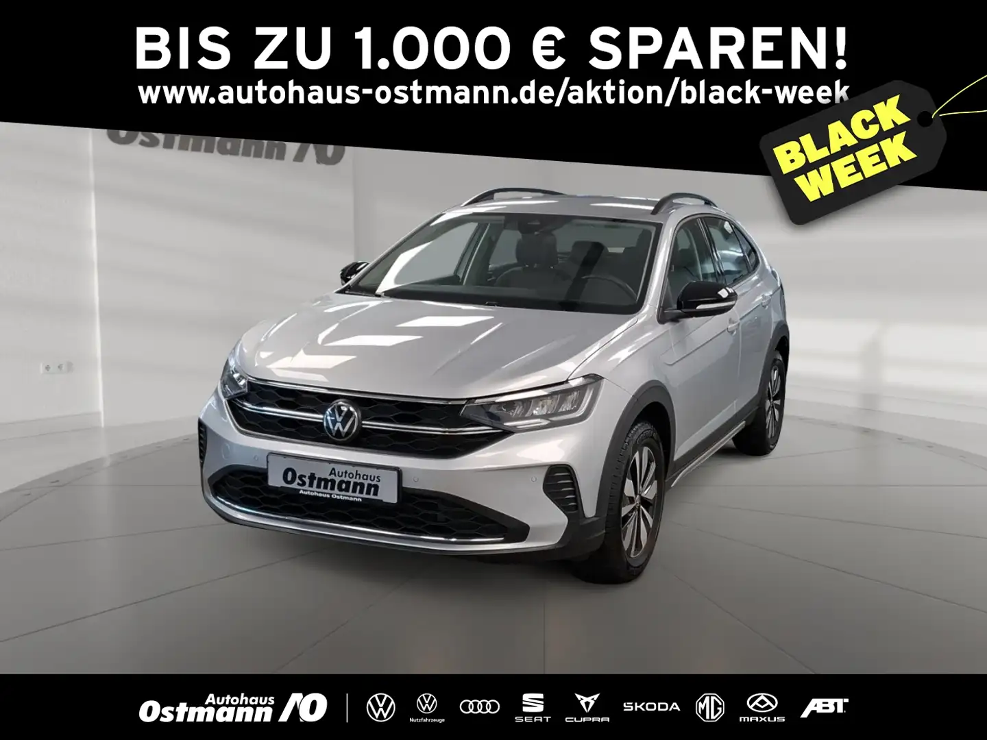 Volkswagen Taigo 1.0 TSI Goal LED ACC AHK RFK SHZ Climatr. Silber - 1