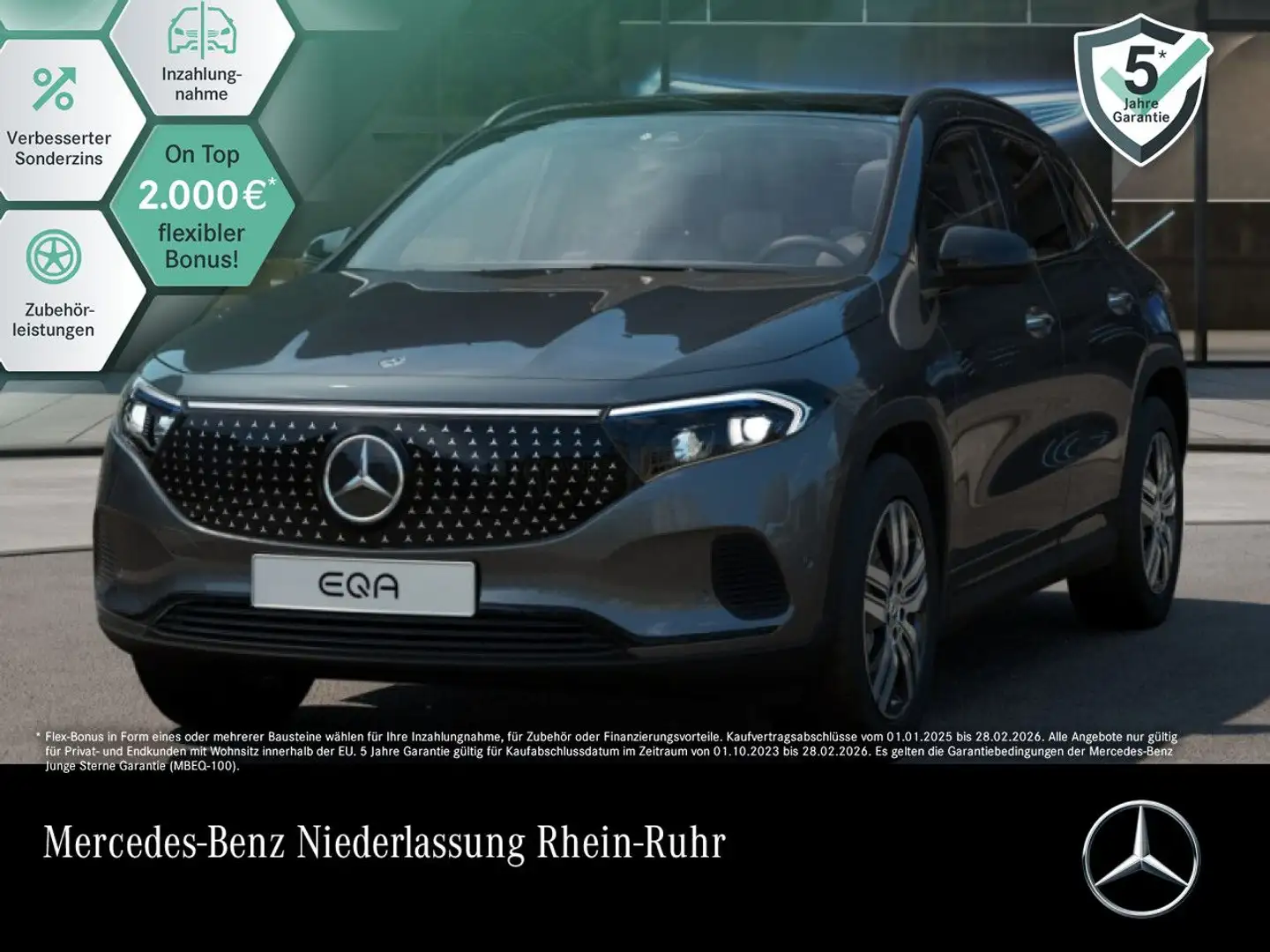 Mercedes-Benz EQA 350 4M ELECTRICART+NIGHT+PLUS-PAKET+AHK+PANO Grau - 1
