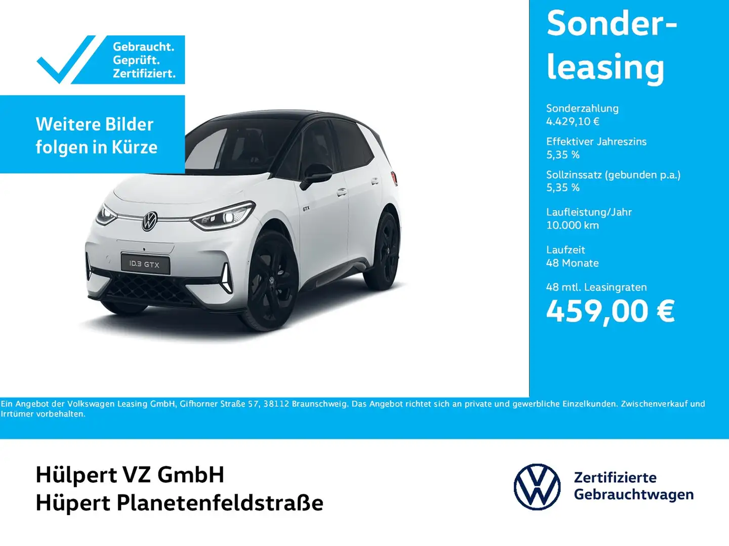 Volkswagen ID.3 GTX WÄRMEPUMPE 360°CAM ACC LM20 NAVI Weiß - 1