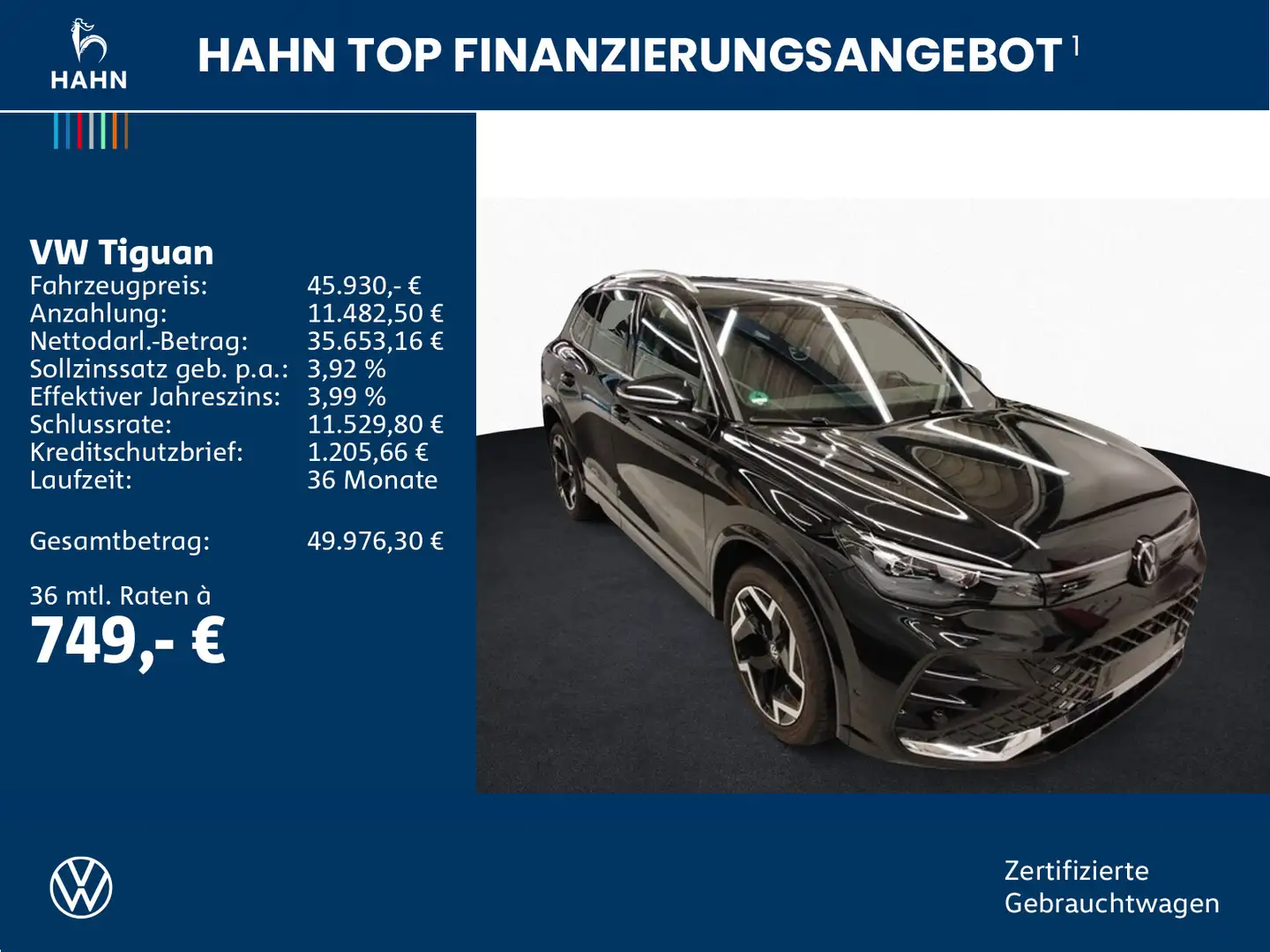 Volkswagen Tiguan 2.0TDI DSG R-Line 360° AHK LED Standheiz Schwarz - 2
