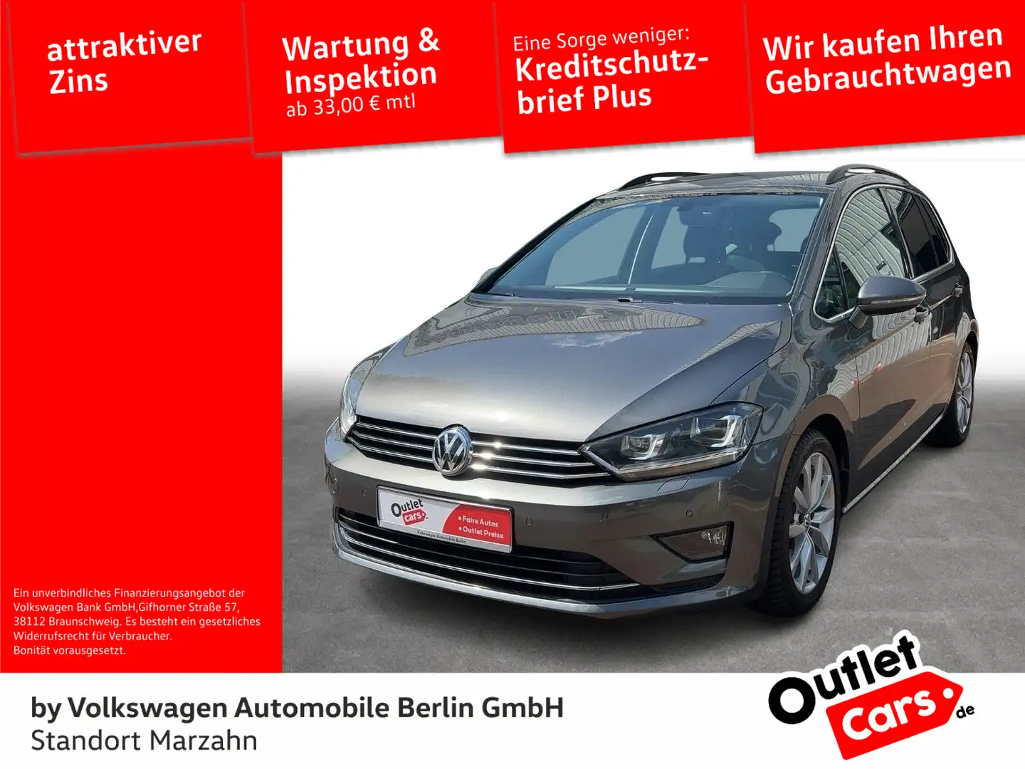 Volkswagen Golf Sportsvan 1,4 TSI DSG Highline Xenon Navi P Grau - 1