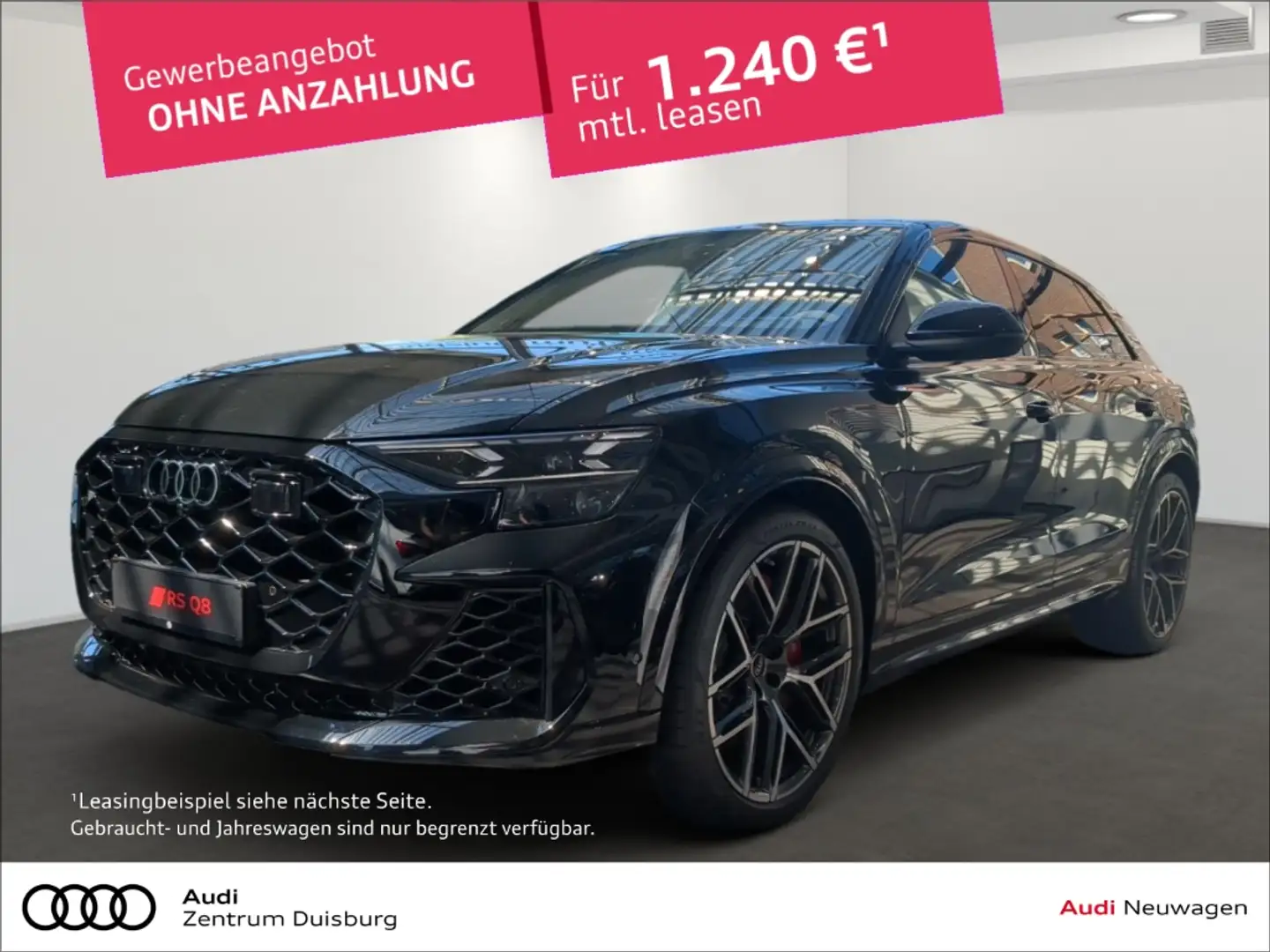 Audi RS Q8 StandHZG El. Panodach Memory Sitze Navi HUD Luftfe Zwart - 1