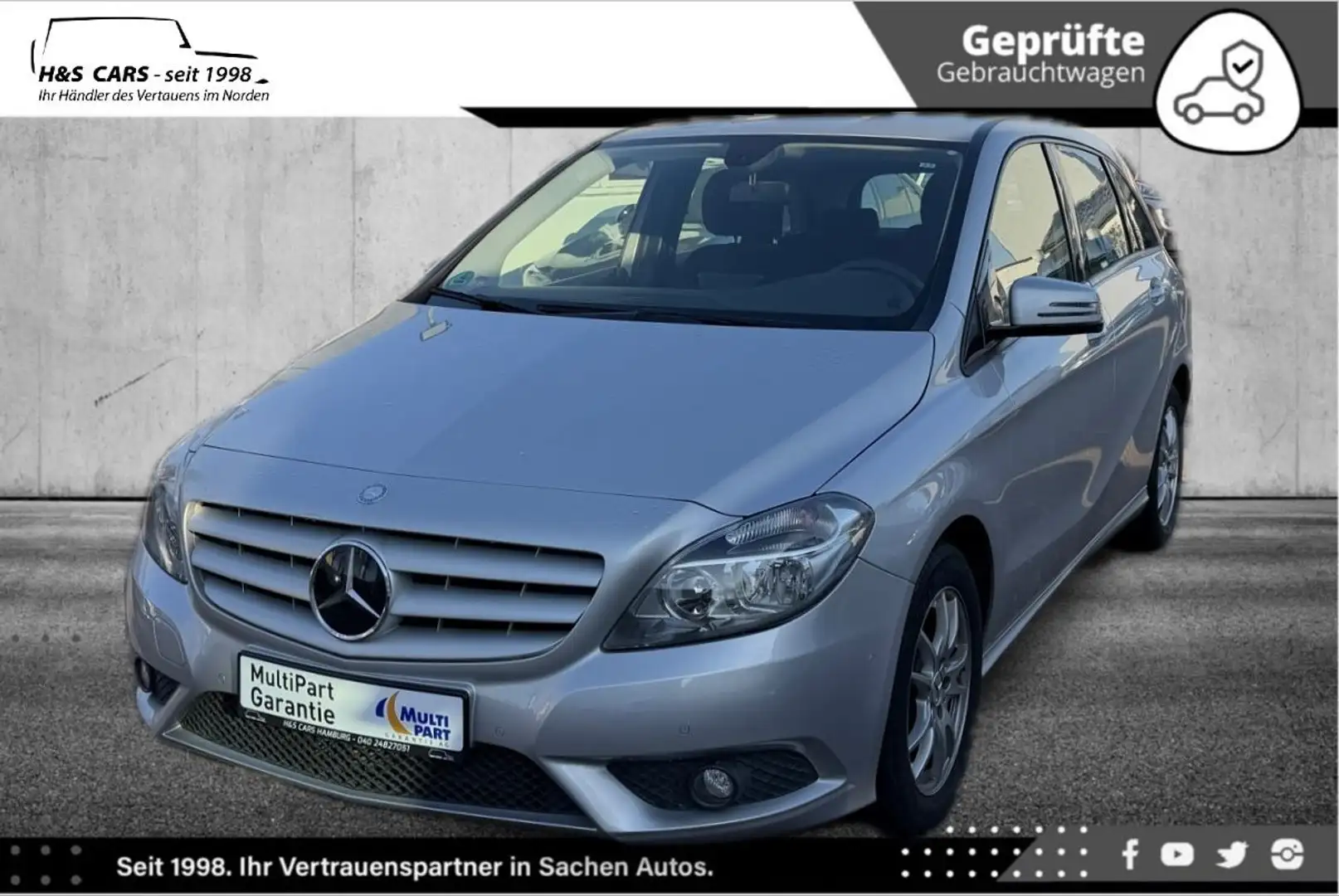 Mercedes-Benz B 200 1.H NAV AKT. PARKASS TEMP 100TKM MB SERVGP Silber - 2