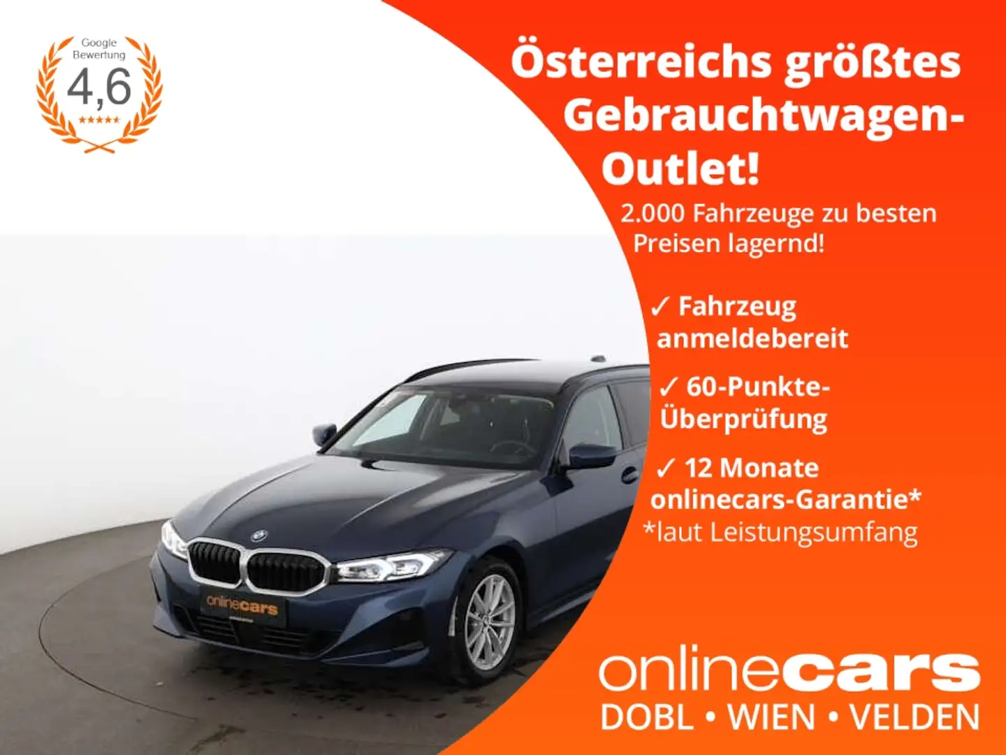 BMW 318 d Touring Aut LED STANDHZG RADAR H&K NAVI Blau - 1