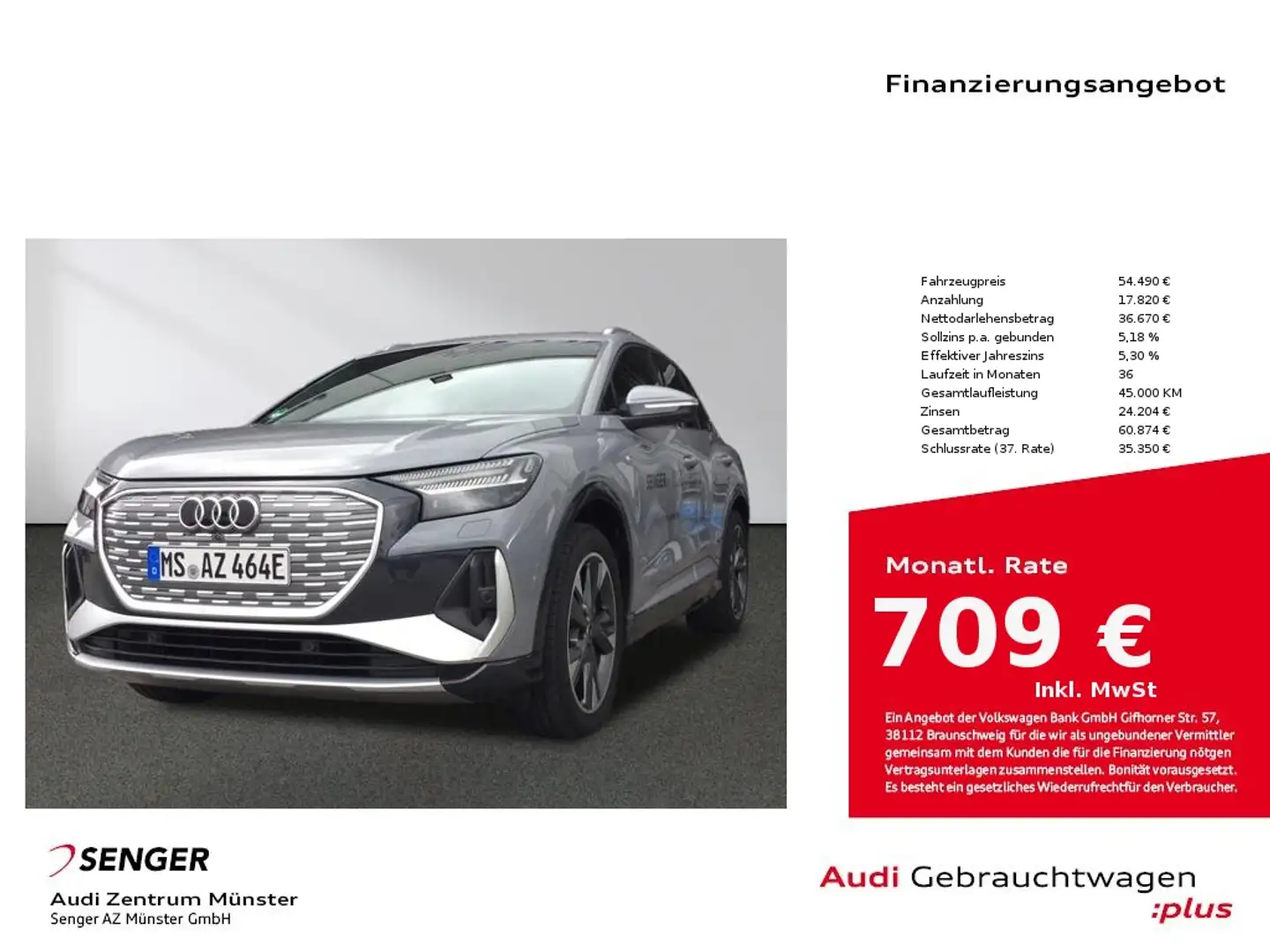 Audi Q4 e-tron 55 quattro 250 kW Standheizung Matrix Grau - 1