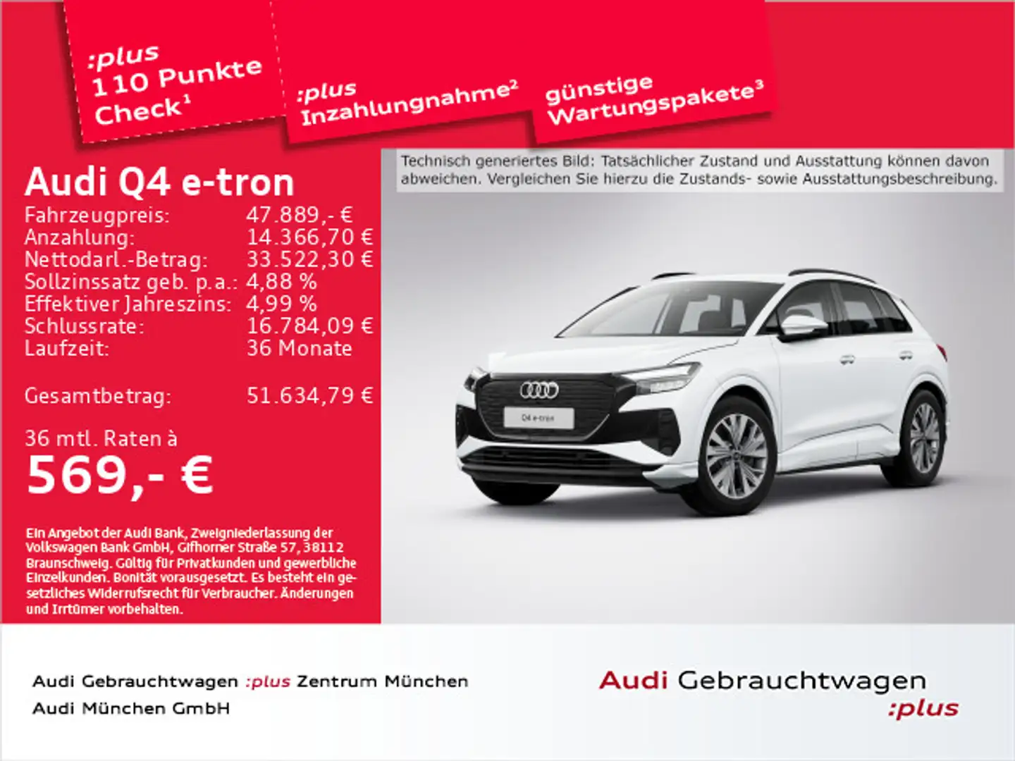 Audi Q4 e-tron 55 qu. Virtual+/ACC/HUD/Navi+/Kamera/P Weiß - 1