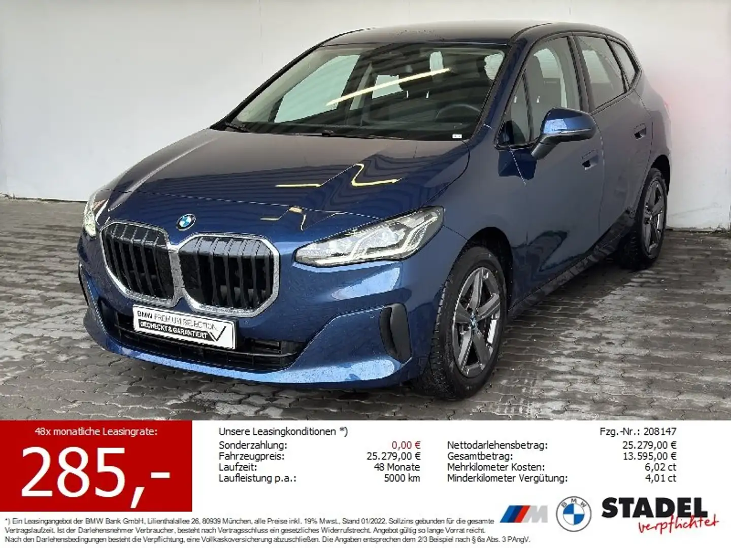BMW 216 i Active Tour Navi.LED.ACC.RFK.KomfZg Blau - 1