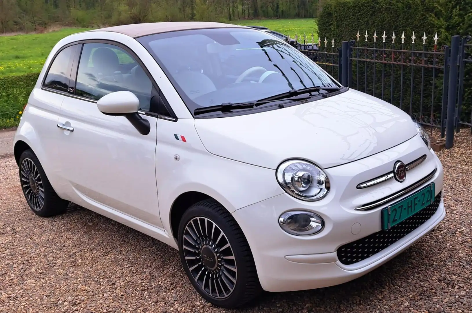 Fiat 500 cabrio 1.2 Lounge wit met beige dak Wit - 2