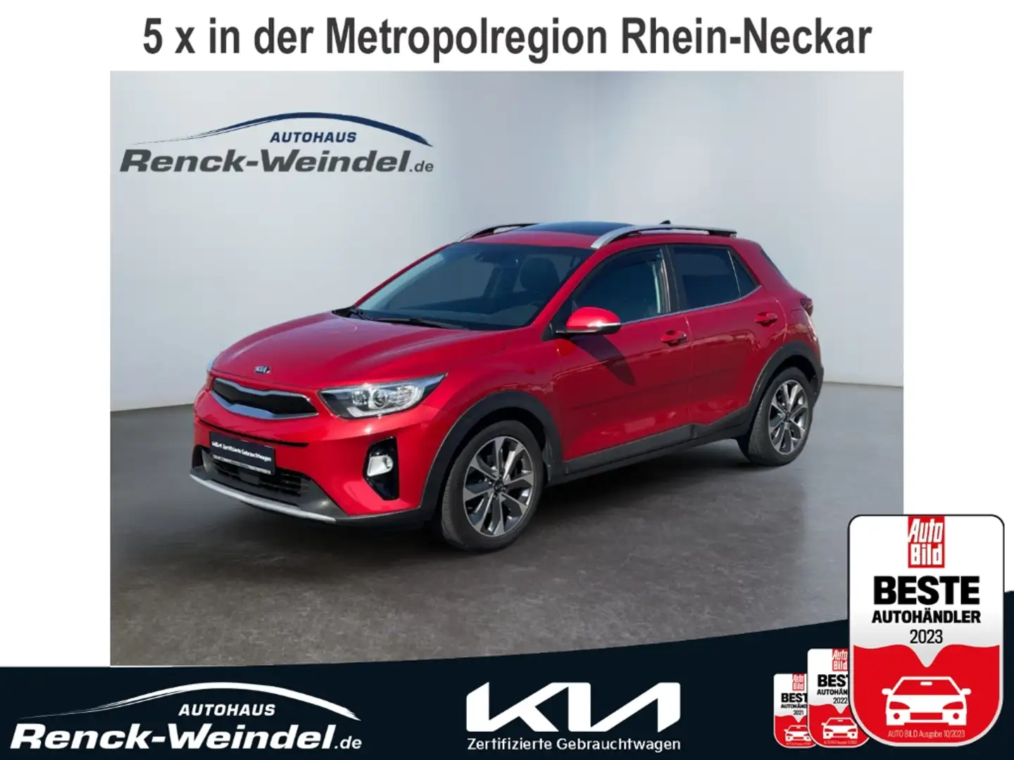 Kia Stonic Platinum Edition 1.0 T-GDI AHK Klimaautom Rückfahr Rot - 1