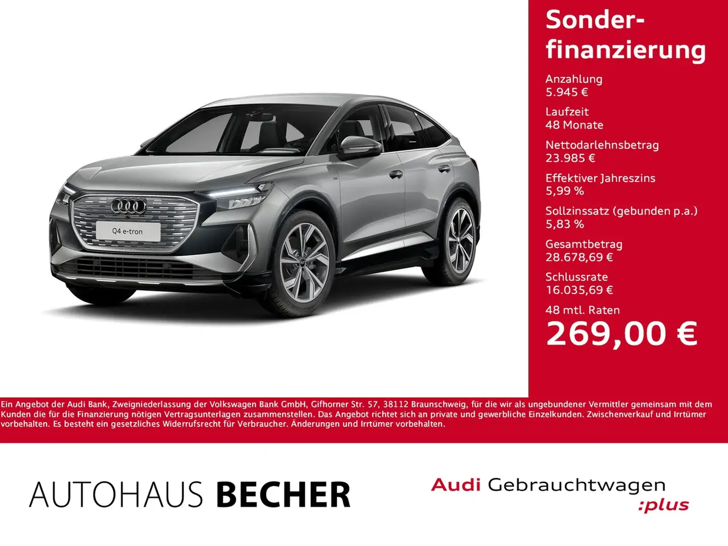Audi Q4 e-tron Sprtb 35 125 kW /Navi/Sitzhz/Rückfahrk Grau - 1