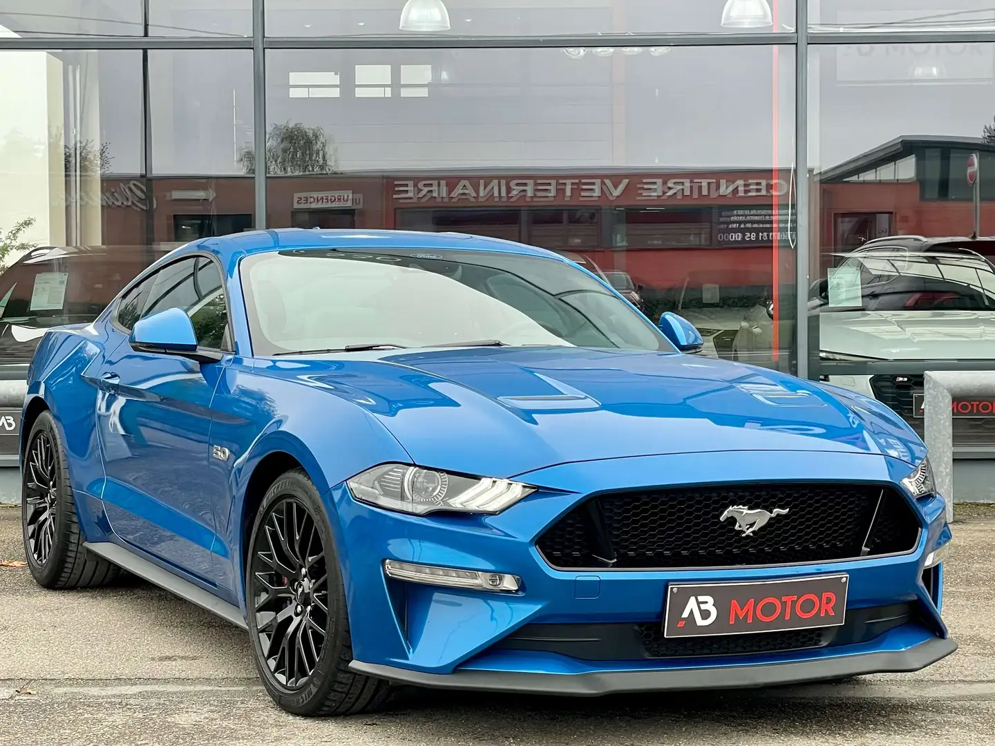 Ford Mustang 5.0 V8 GT 450CV TVAC ACC GPS CAM CARPLAY 1ERE MAIN Bleu - 1
