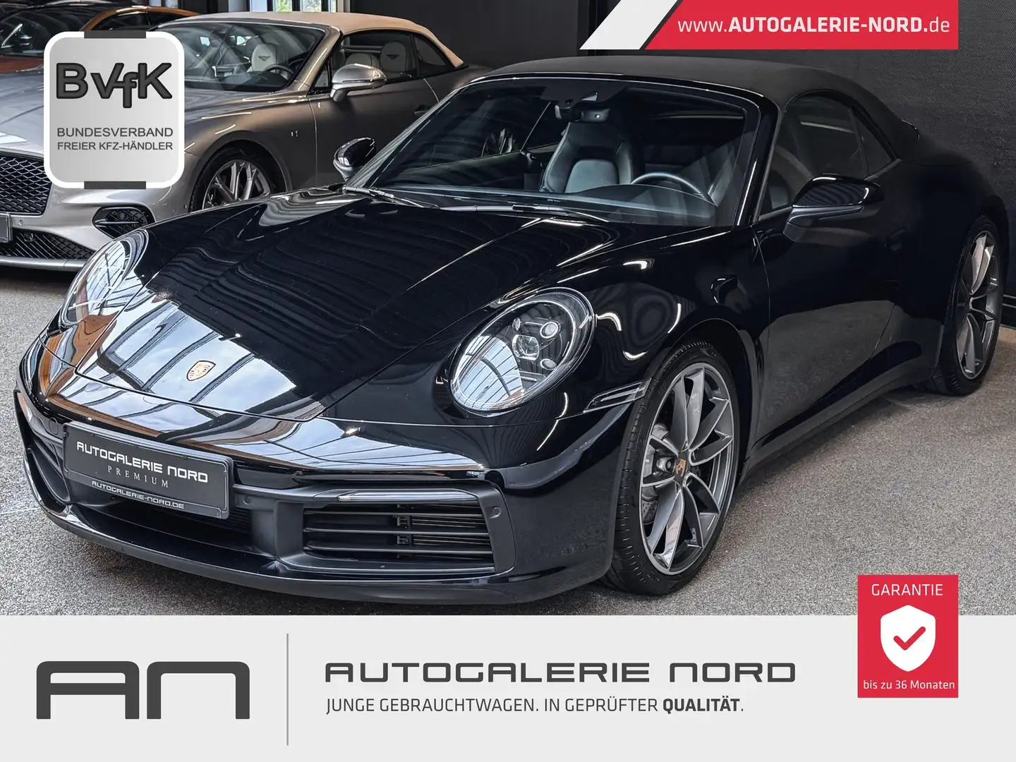 Porsche 992 911 992 Carrera Cabriolet 4 Bose+14Wege+DAB+Spur Zwart - 1