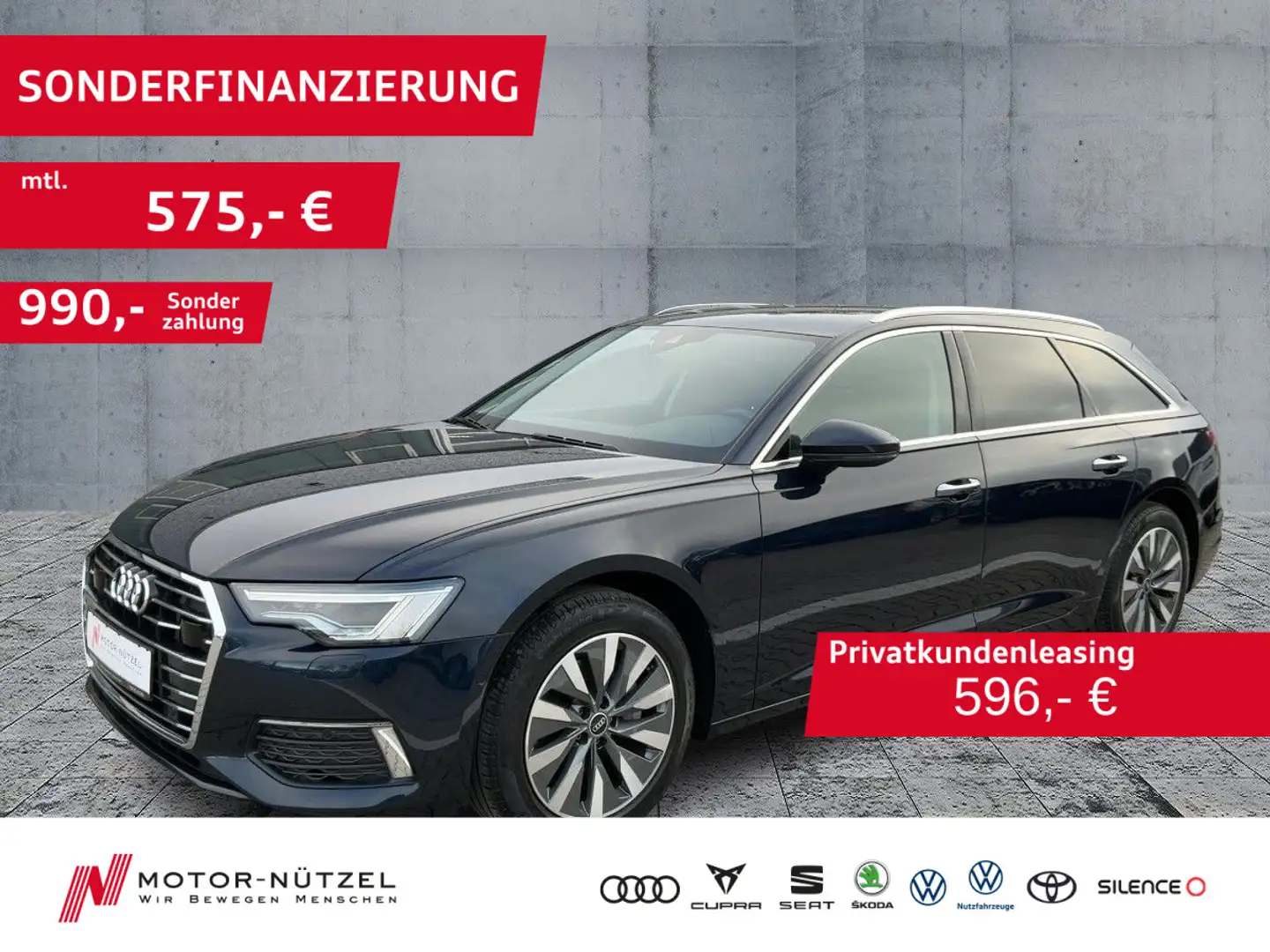 Audi A6 40 TDI S-TR DESIGN 5JG+MATRIX+NAVI+AHK Blau - 1