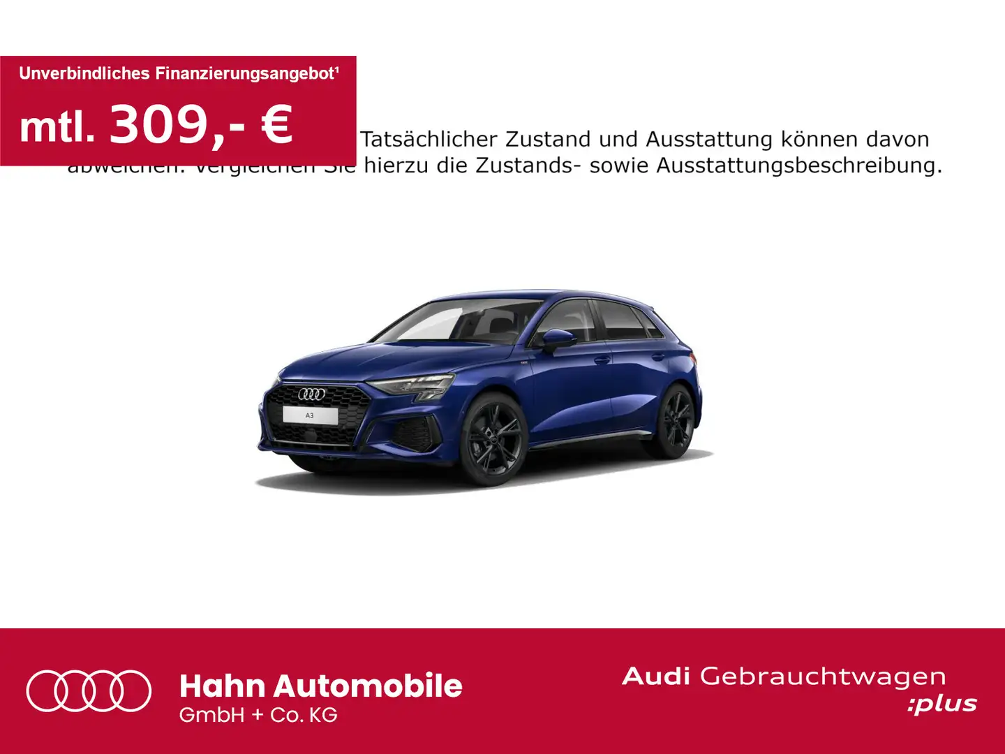 Audi A3 35 TFSI S line Carplay CAM LED Sitz Blau - 1