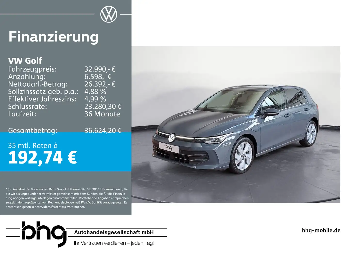 Volkswagen Golf Style1.5 eHybrid DSG *AHK*ACC*NAVI* Grau - 1