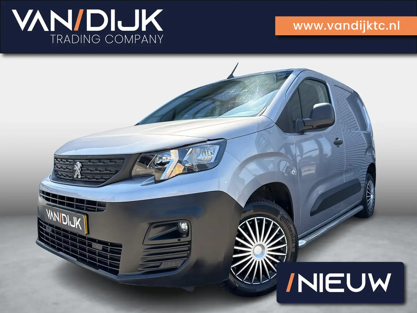 Peugeot Partner 1.5 BlueHDI Premium ✓3-Pers.✓Navigatie ✓Airco ✓Cru Grijs - 1