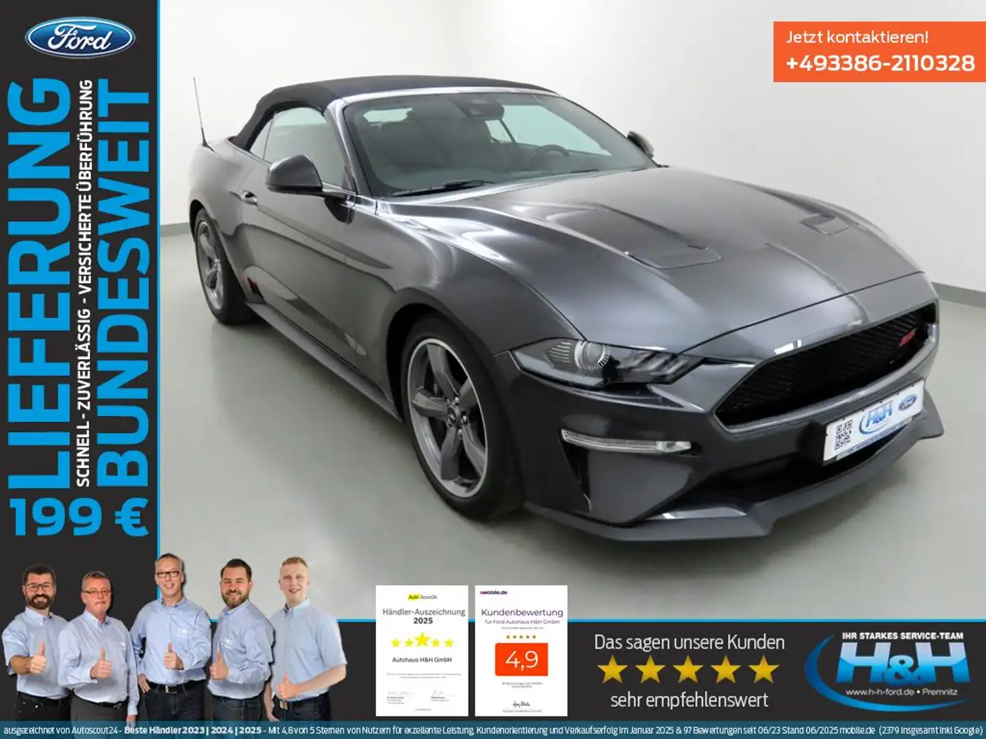 Ford Mustang GT 5.0 V8 Aut Convertible MagneRide+ACC Grau - 1