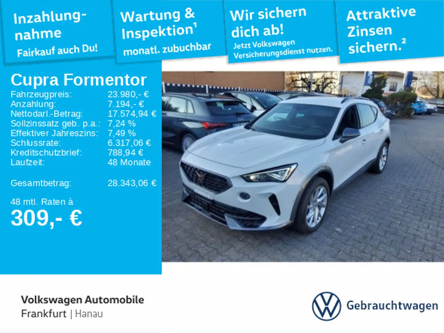 CUPRA Formentor 1.5 TSI DSG Navi FrontAssist Rückfahrk Weiß - 1