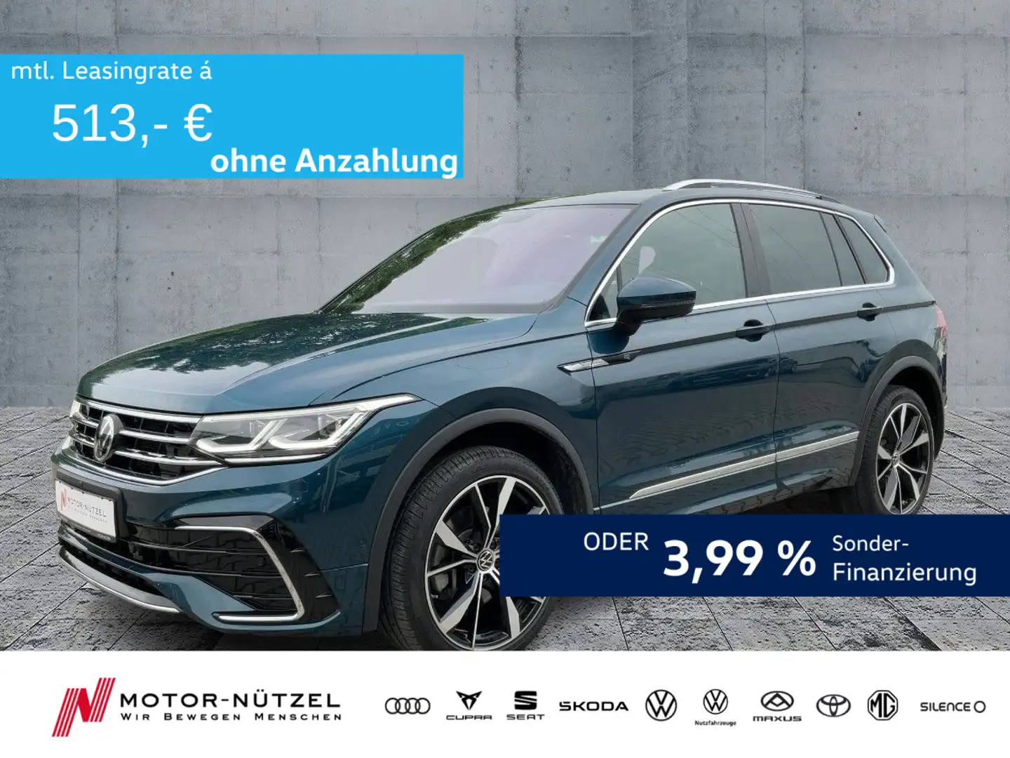 Volkswagen Tiguan 2.0 TSI 4M DSG R-LINE IQ.LIGHT+NAVI+PANO Bleu - 1